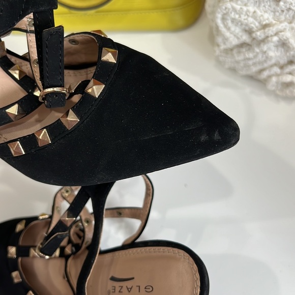 Black Suede Studded Pumps - Picture 17 of 17